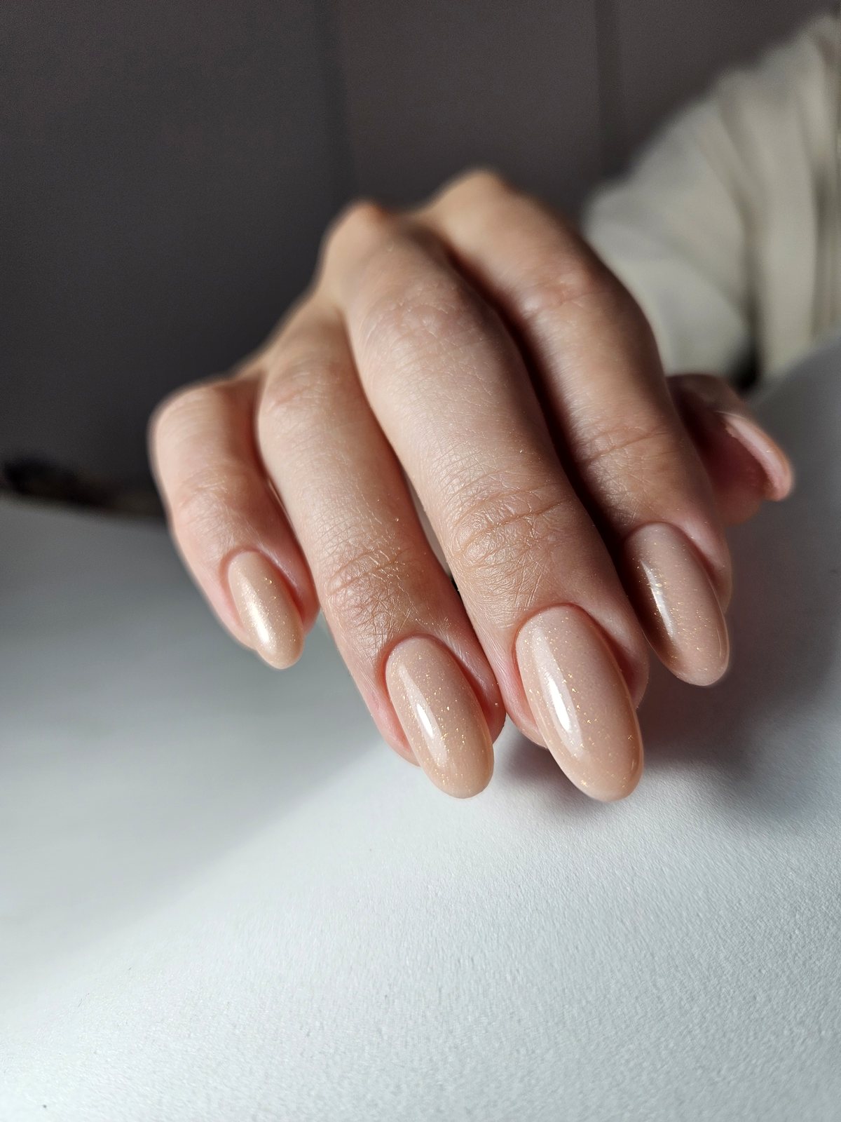 Nude gel manicure with clean cuticle line, Alicante